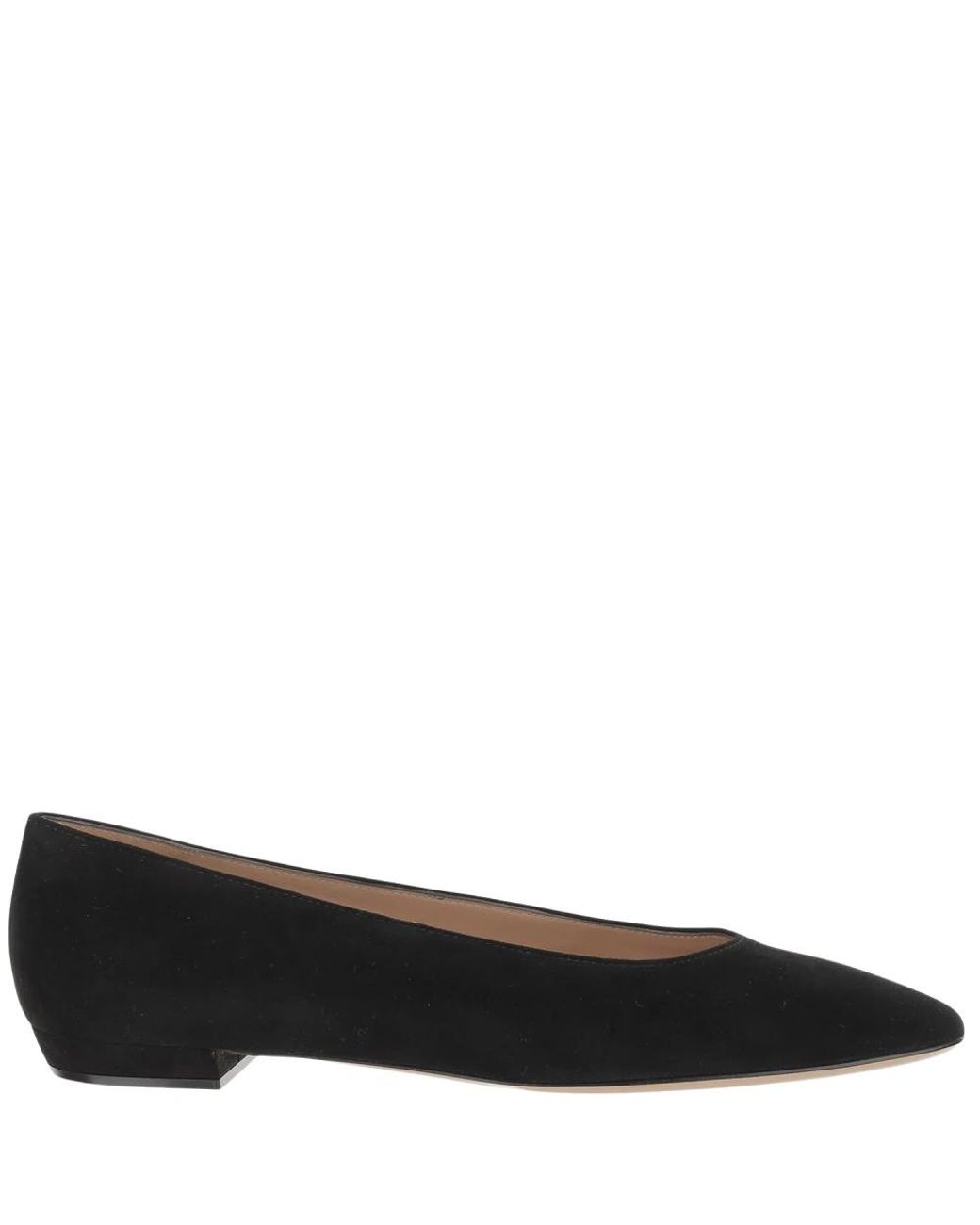 Gianvito Rossi Black Suede Ballerina Flats