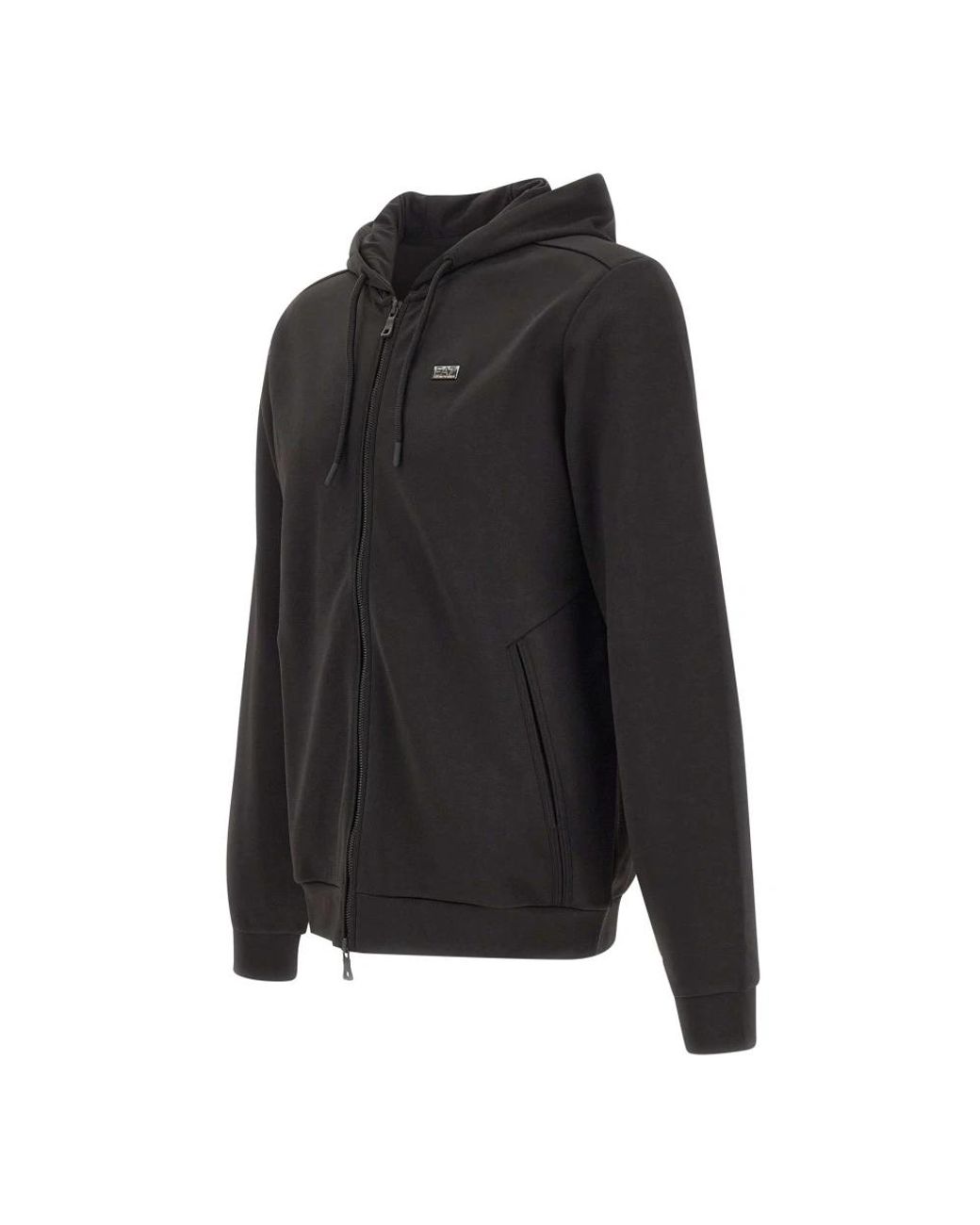 EA7 Black Zip-Throughs for men