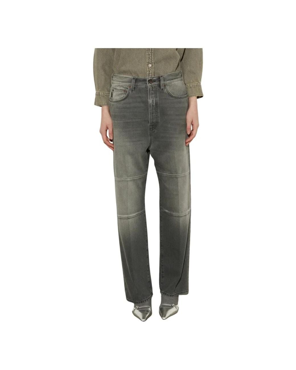 People Gray Straight Fit Jeans