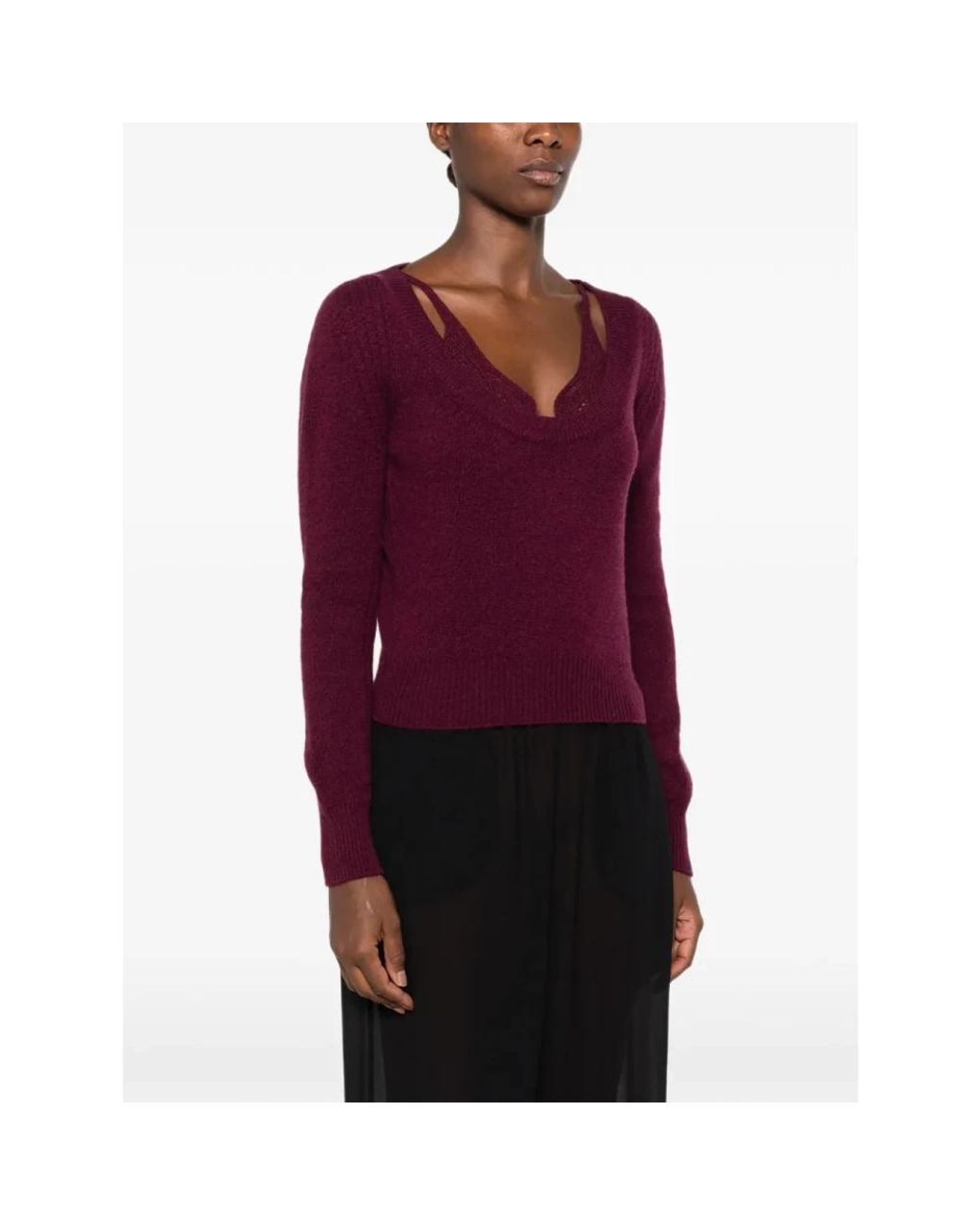 Ermanno Scervino Purple Round-Neck Knitwear