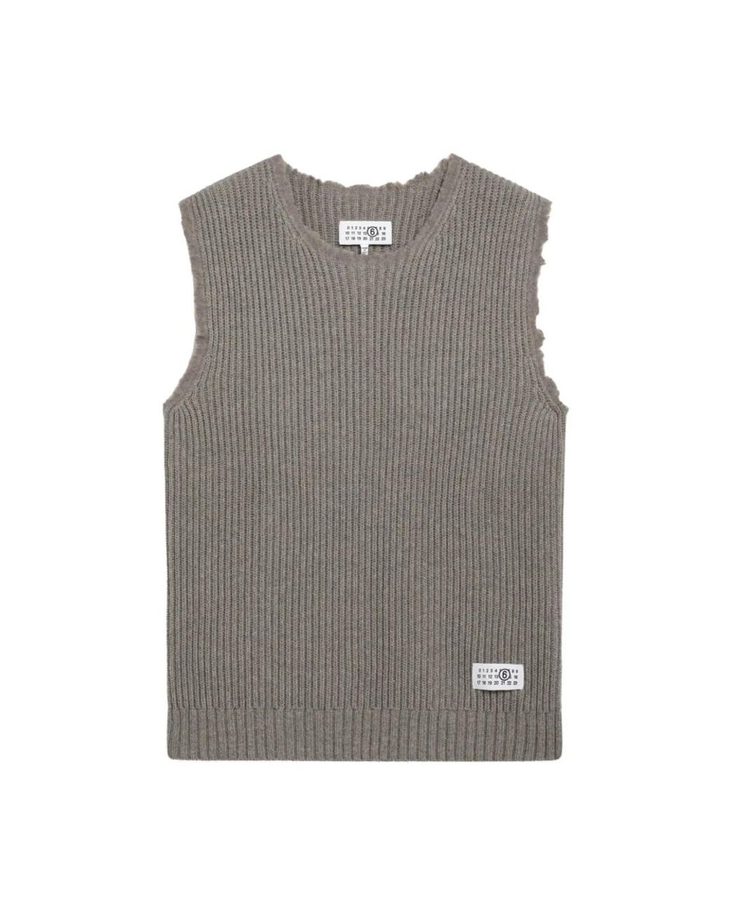 MM6 by Maison Margiela Gray Sleeveless Jumpers for men