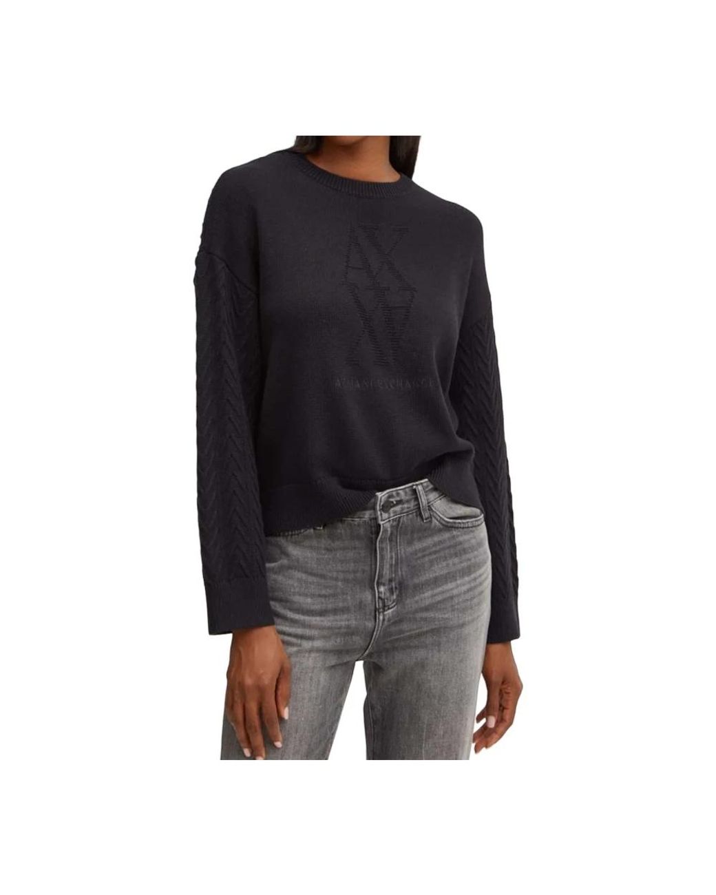 ARMANI EXCHANGE Black Round-Neck Knitwear