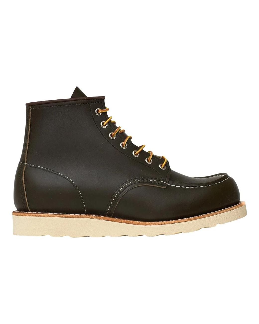 Red Wing Black Classic Moc Toe Goodyear Leather Boots for men