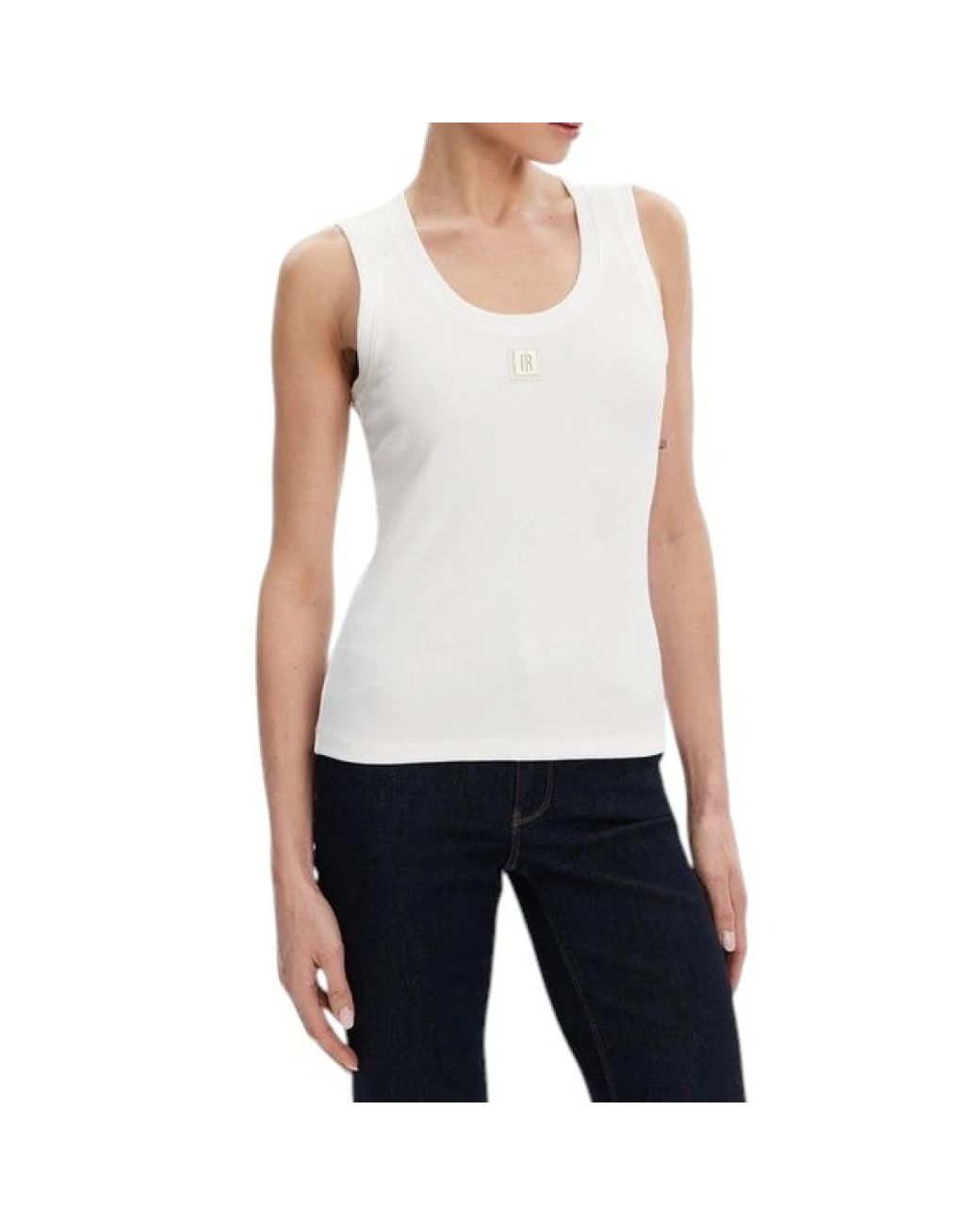 Fracomina White Sleeveless Tops