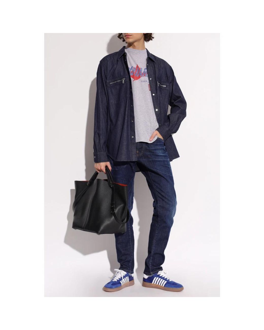DSquared² Blue Denim Shirts for men