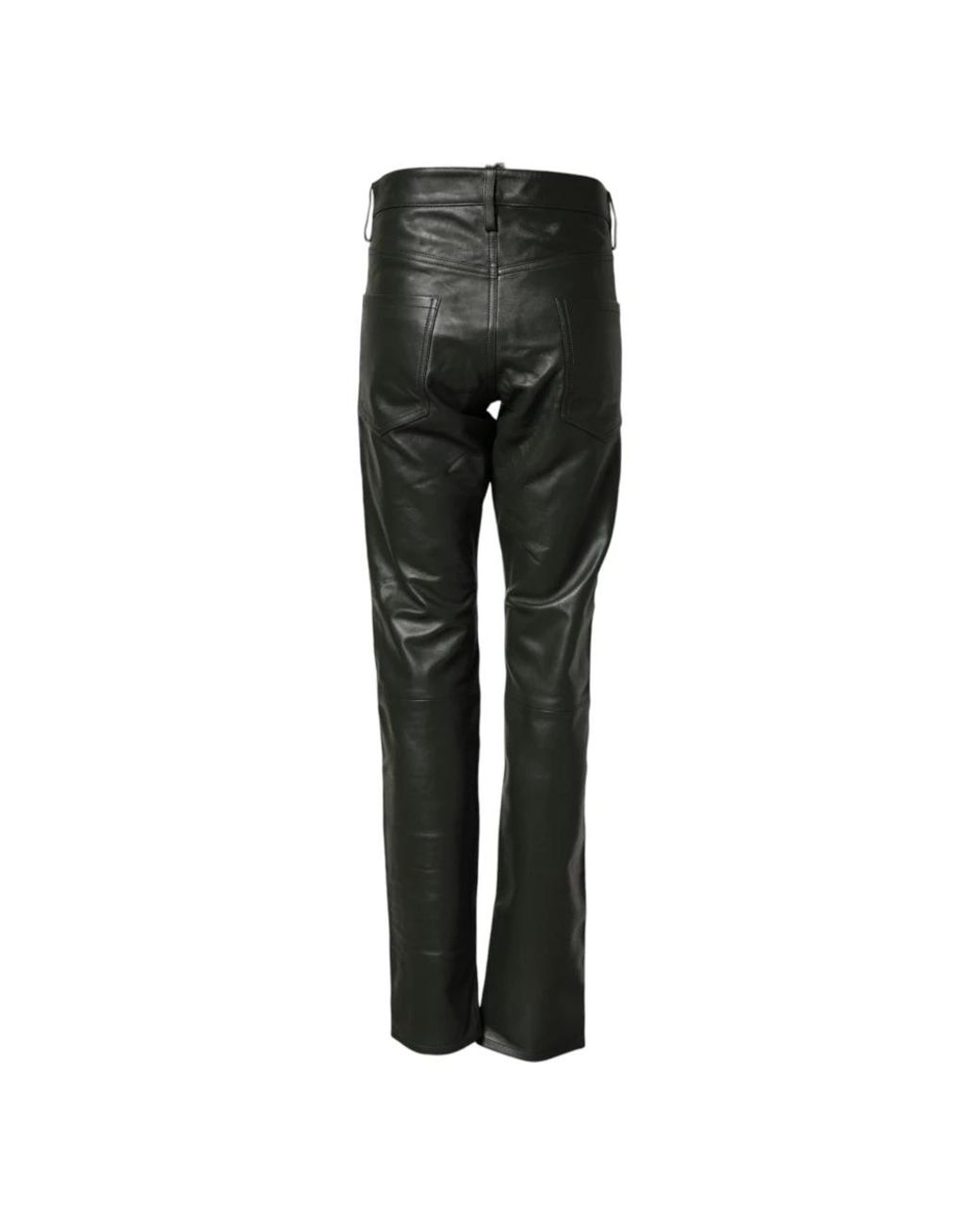 DSquared² Black Leather Trousers for men