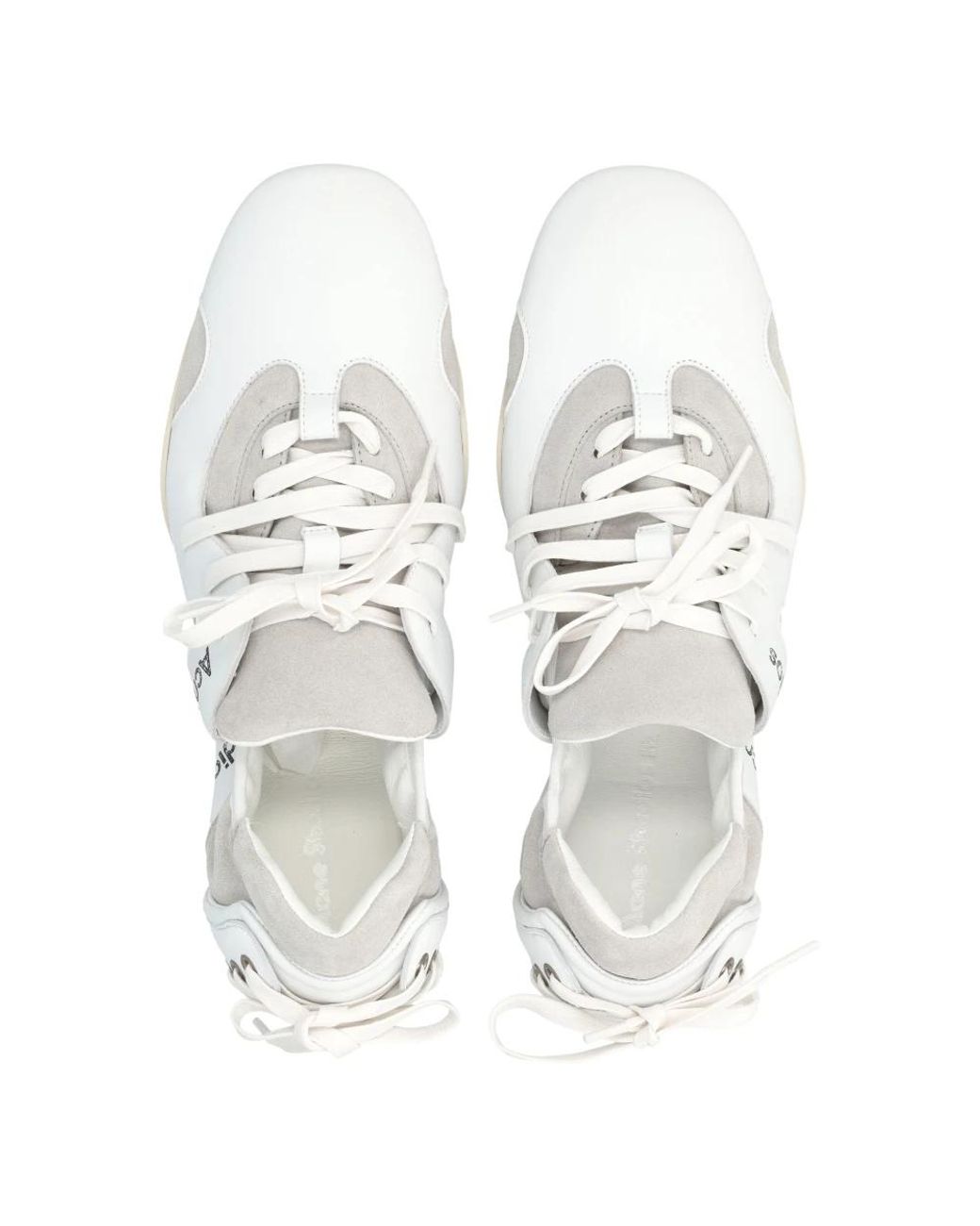 Acne White Leather Lace-Up Shoes for men