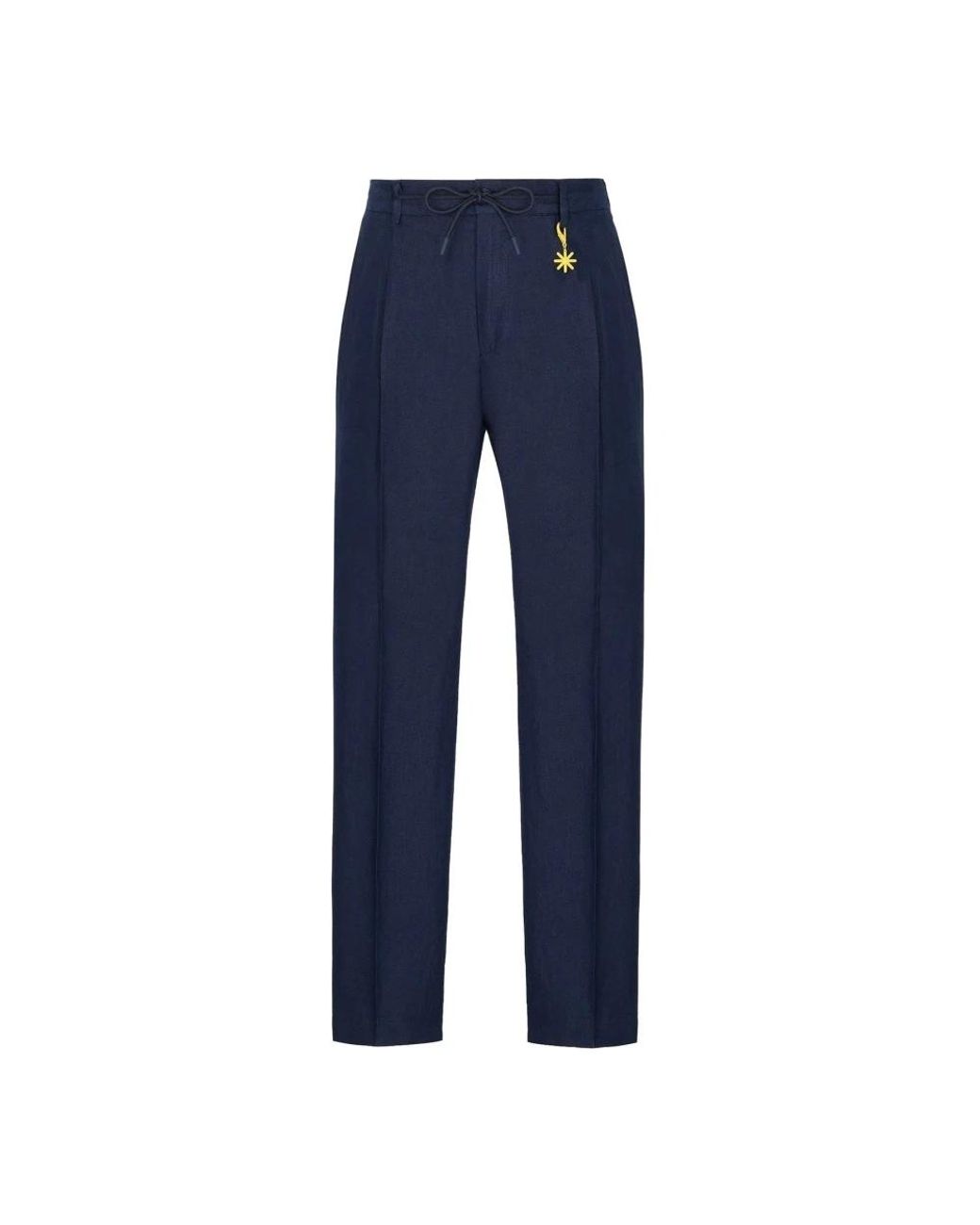 Manuel Ritz Blue Straight Trousers for men