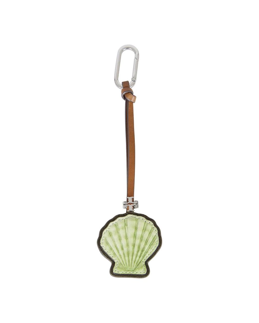 Tory Burch Leren Shell Sleutelhanger in het Metallic