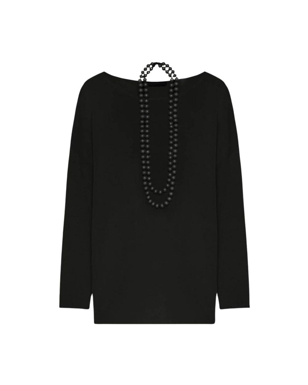 Elena Miro Black Round-Neck Knitwear
