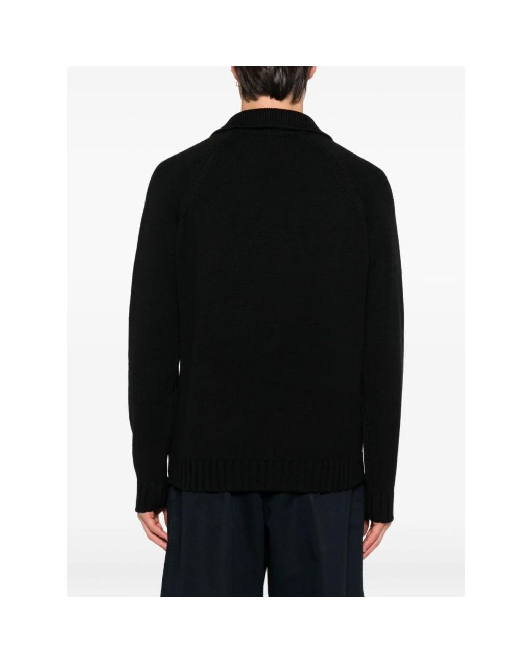 Zanone Black V-Neck Knitwear for men
