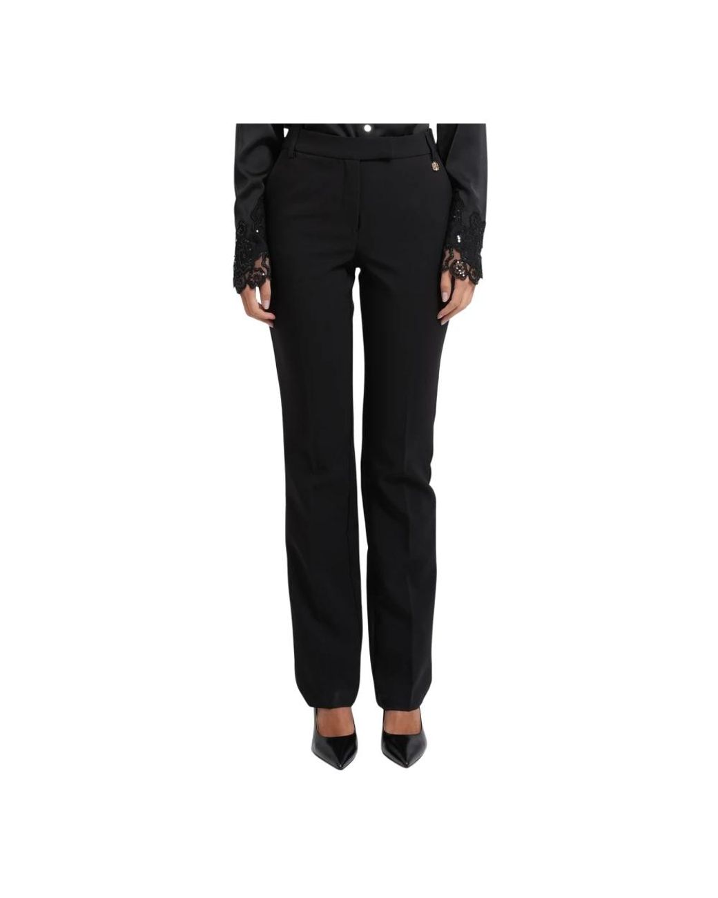 Fracomina Black Straight Trousers