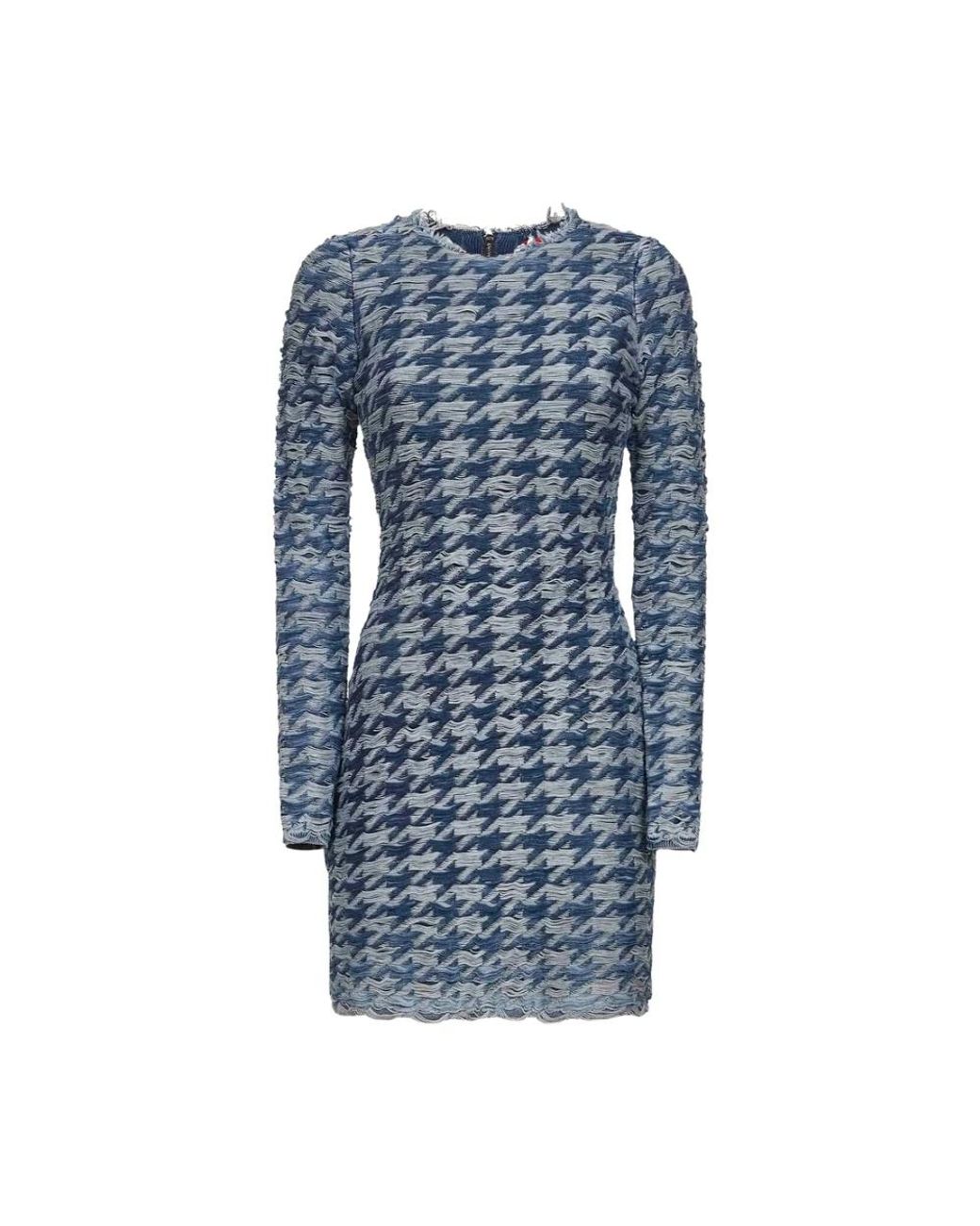 DIESEL Logo Ribgebreide Mini Jurk in het Blue