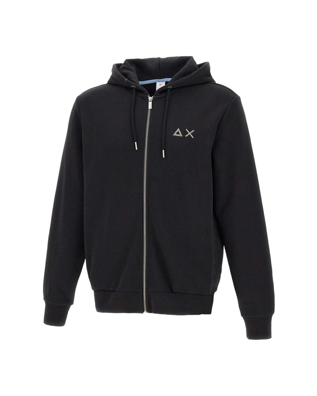 Sun 68 Hoodies & Sweatvesten ,Zwart ,Katoen Zwarte Katoenen Sweatshirt Met Capuchon in het Blue voor heren