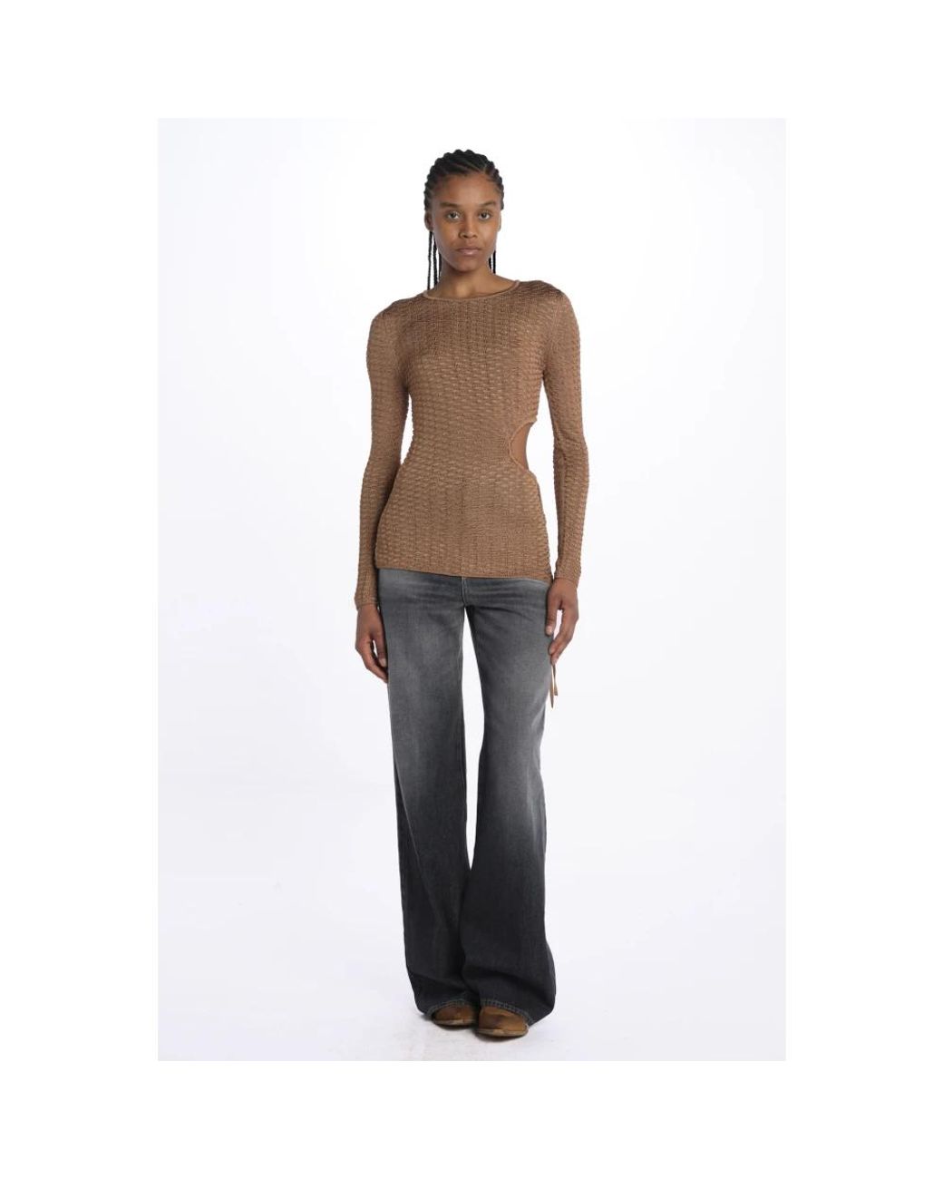 Ba&sh Brown Round-Neck Knitwear