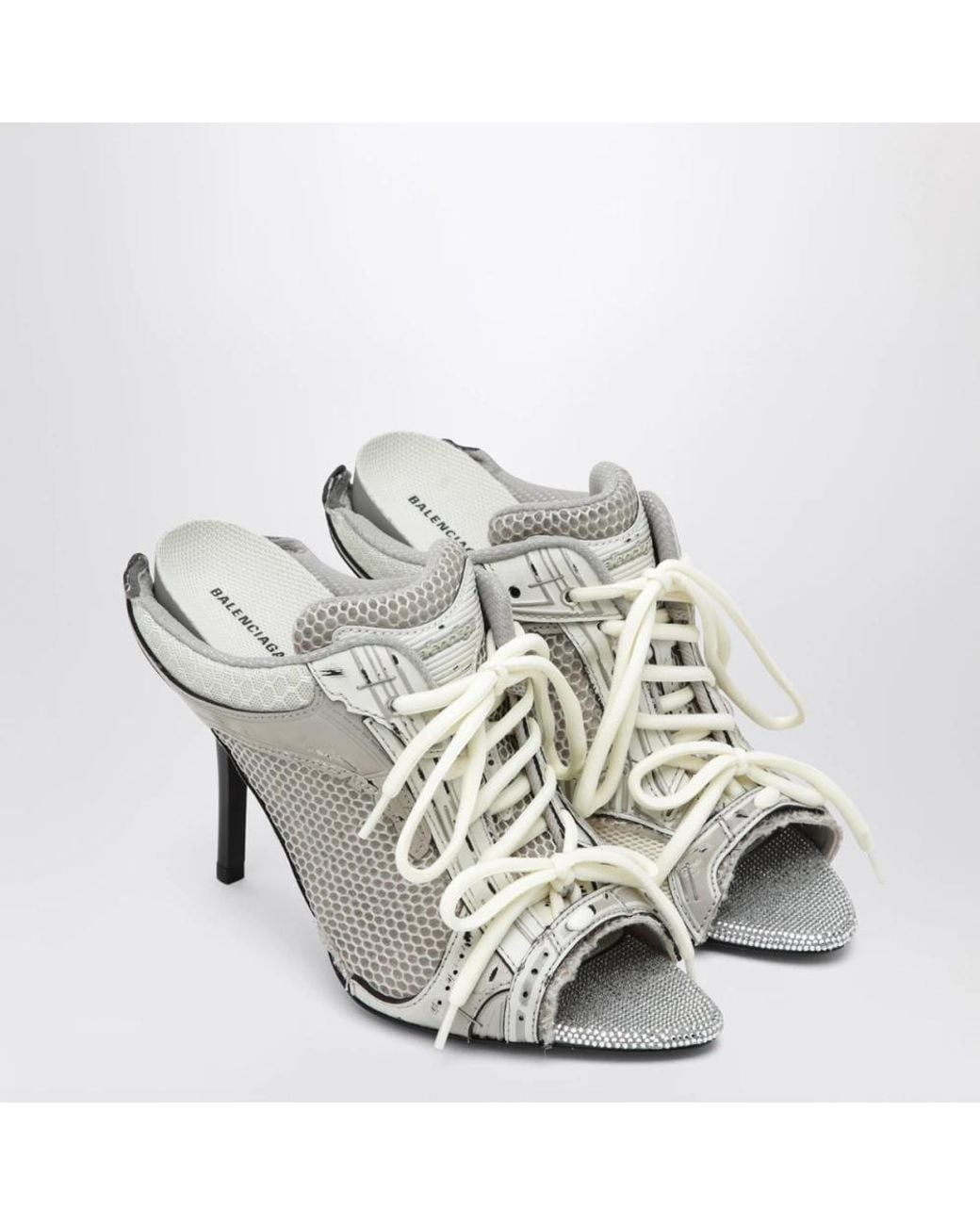 Balenciaga Gray Heeled Mules