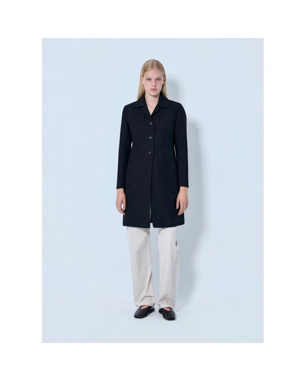 Jil Sander Blue Single-Breasted Coats