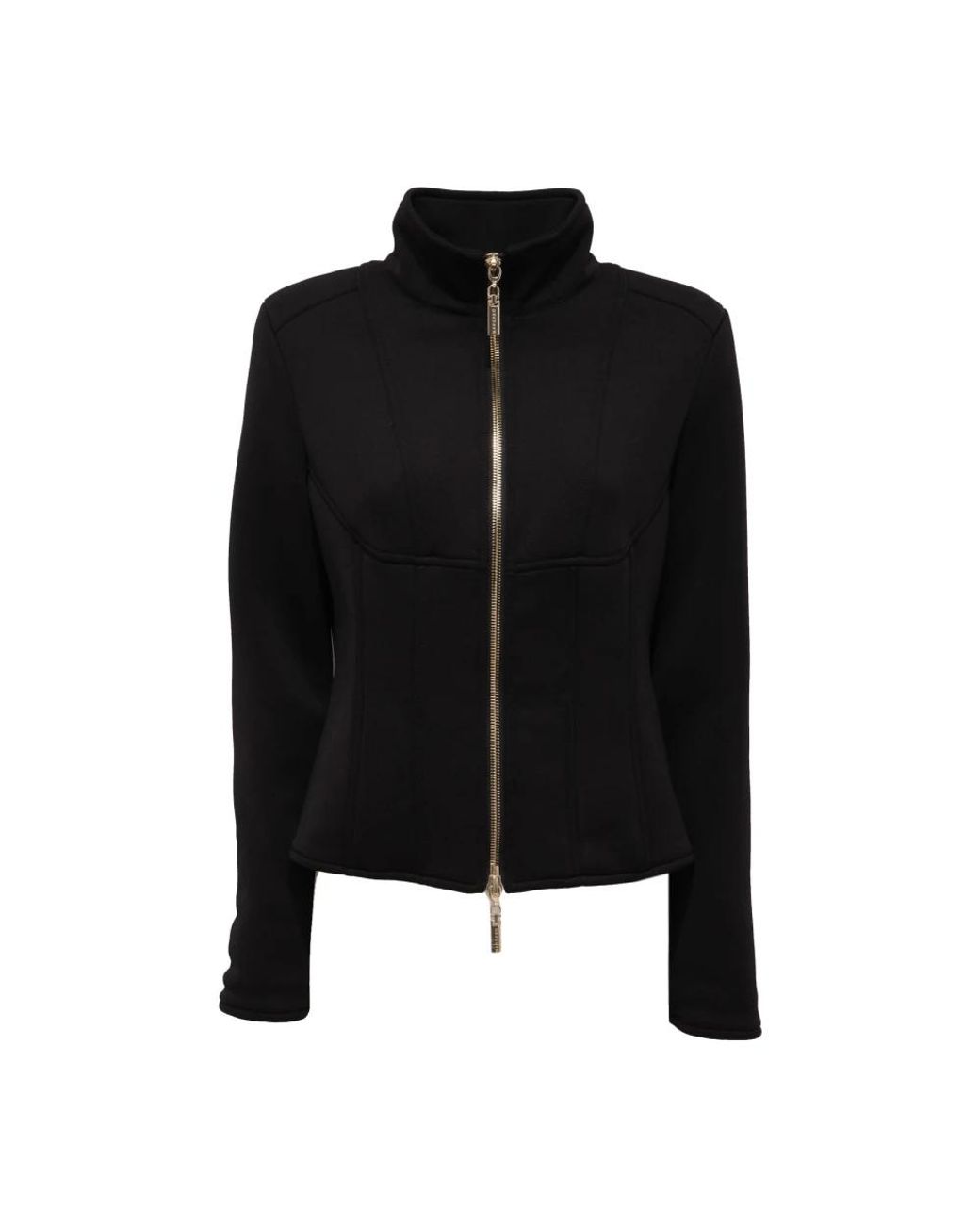 Mangano Jassen ,Zwart ,Polyester Plaza Neopreen Effect Jas in het Black