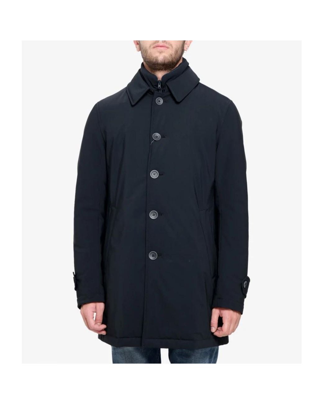 Single-Breasted Coats Herno de hombre de color Blue