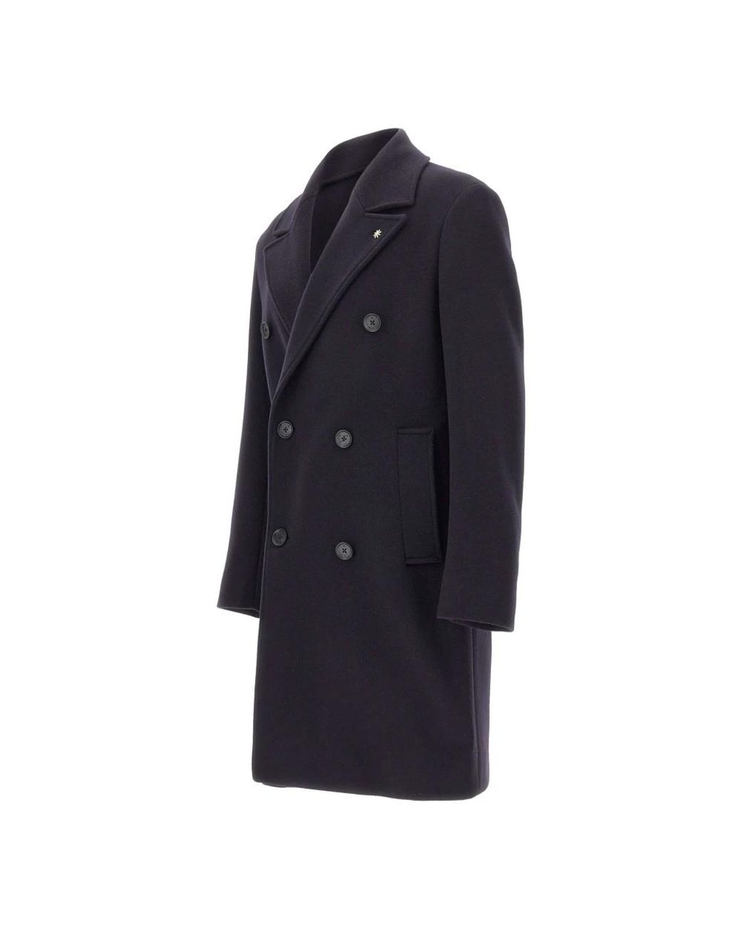 Manuel Ritz Blue Double-Breasted Coats for men