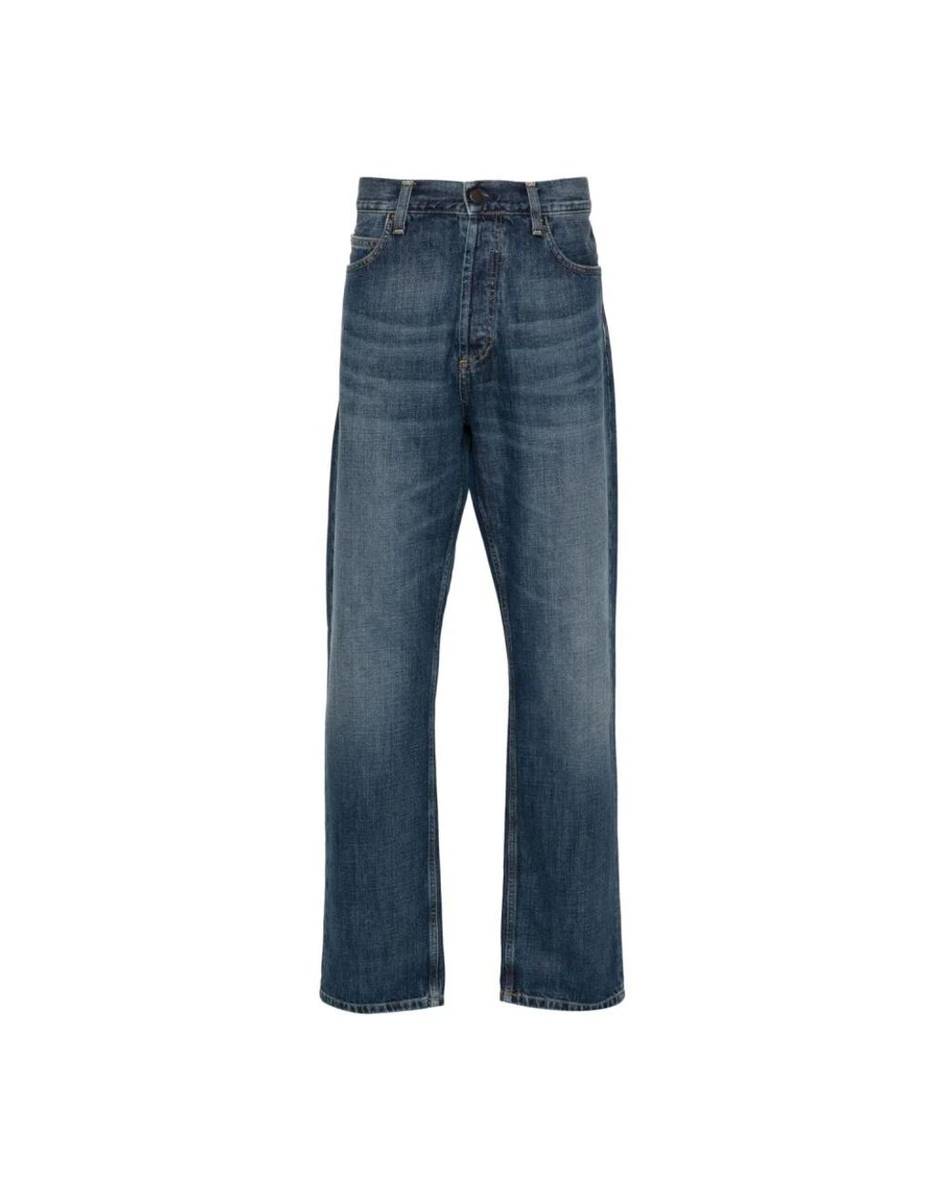 Carhartt Blue Straight Fit Jeans for men