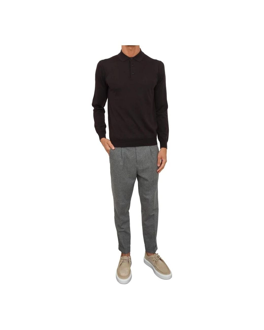 Paolo Pecora Black Round-Neck Knitwear for men