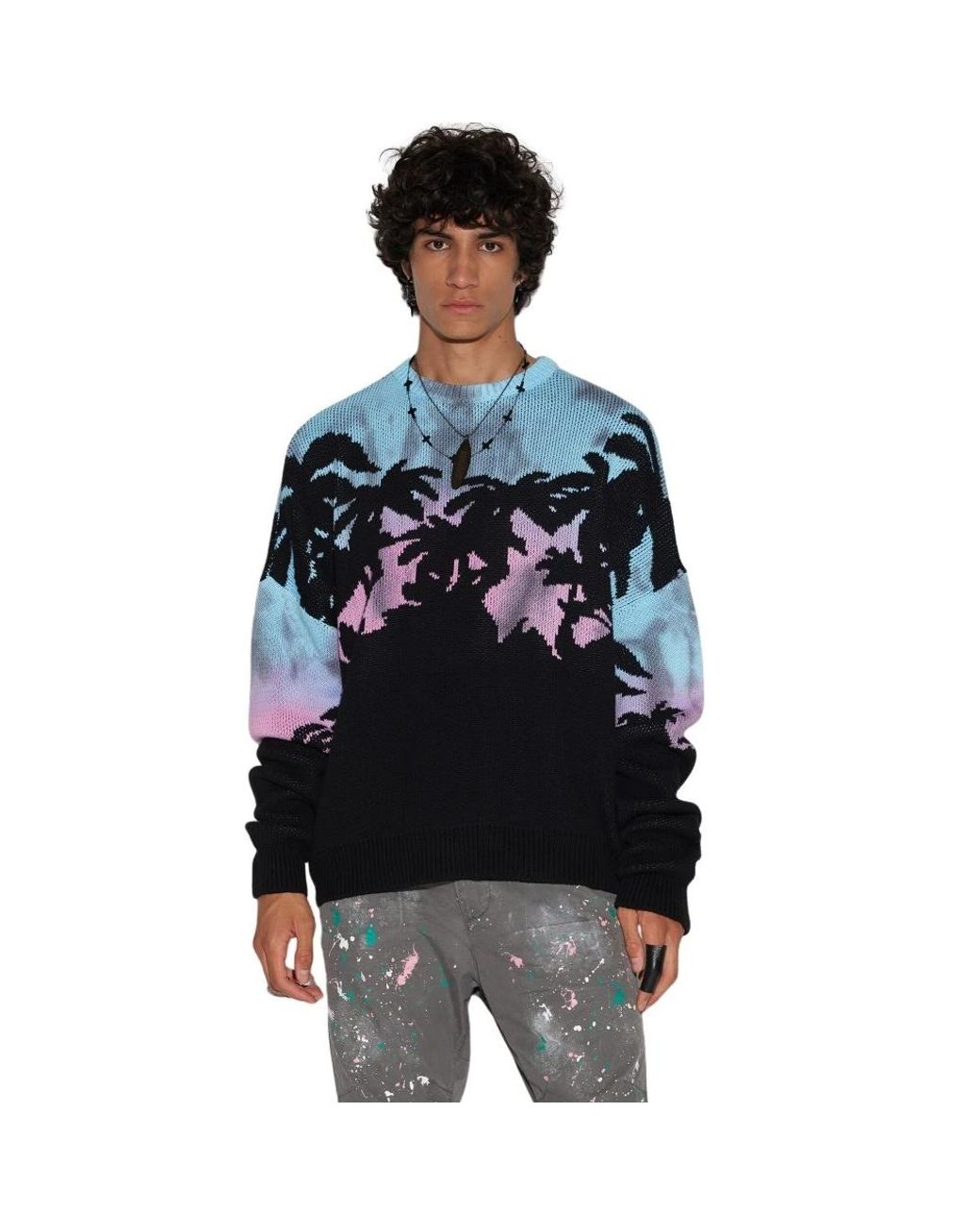 DSquared² Black Round-Neck Knitwear for men