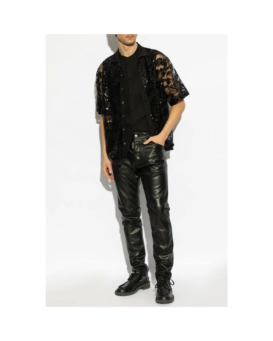 DSquared² Kunstlederhose in Black für Herren