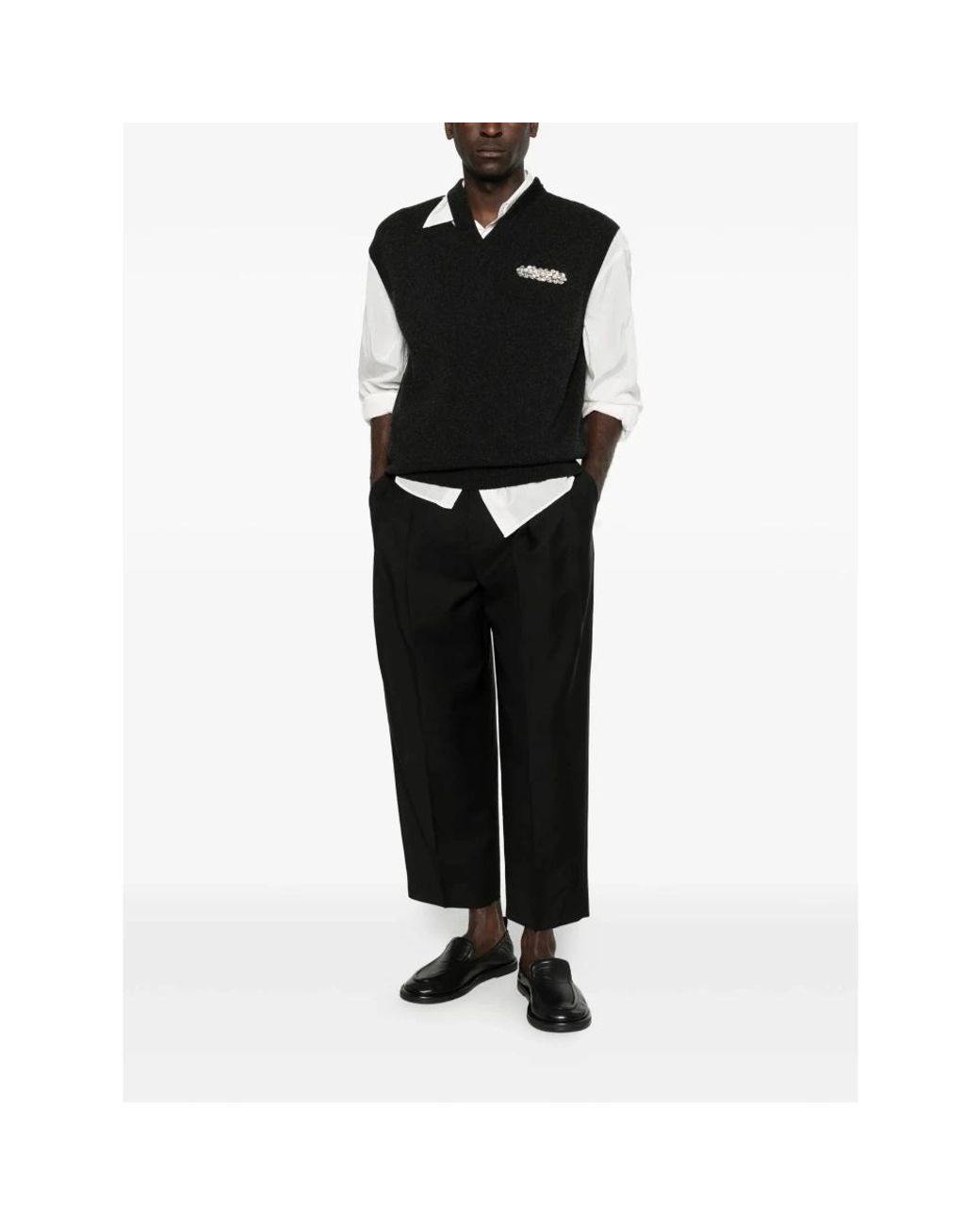 Jil Sander Black Wide Trousers for men