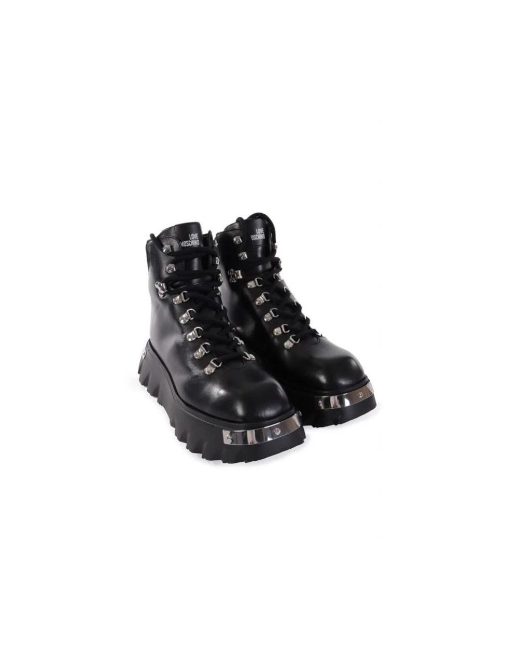 Love Moschino Black Lace-Up Boots