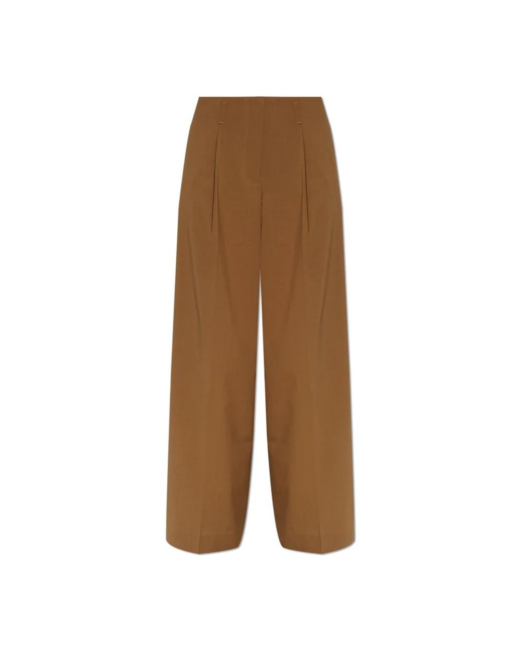 Lacoste Broeken ,Bruin ,Katoen Runway Wide Fit Wool Blend Pants in het Brown
