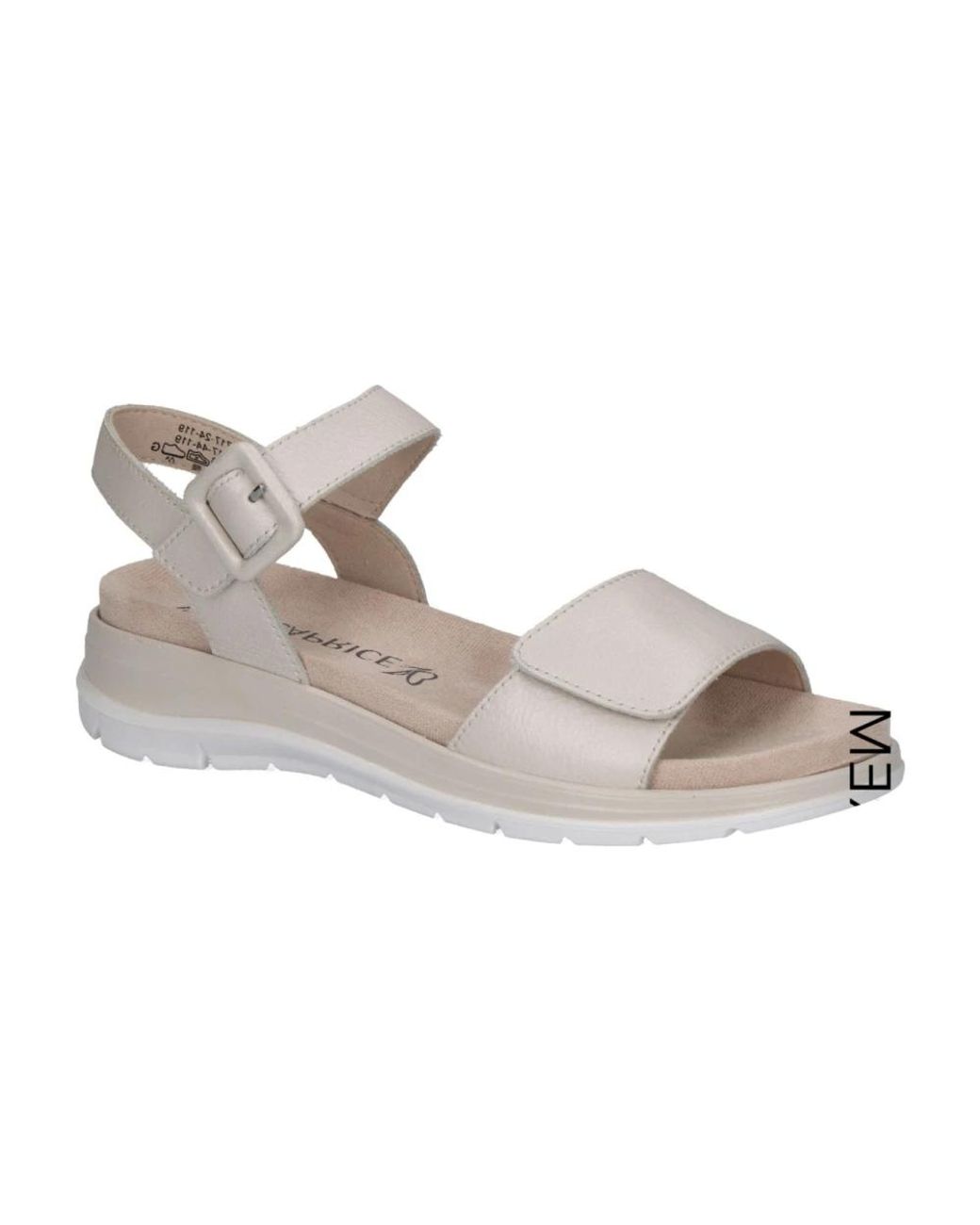 Caprice Gray Flat Sandals