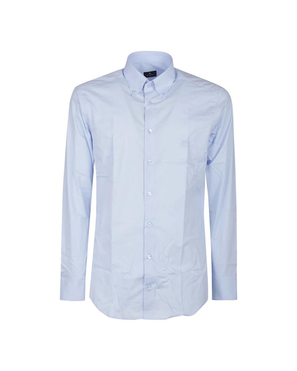 Etro Overhemden ,Blauw ,Katoen Logo Button Down Lange Mouwen Overhemd in het Blue voor heren