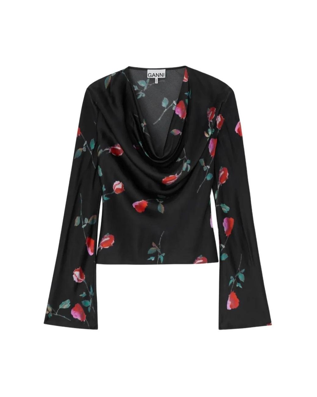 Ganni Black Blouses