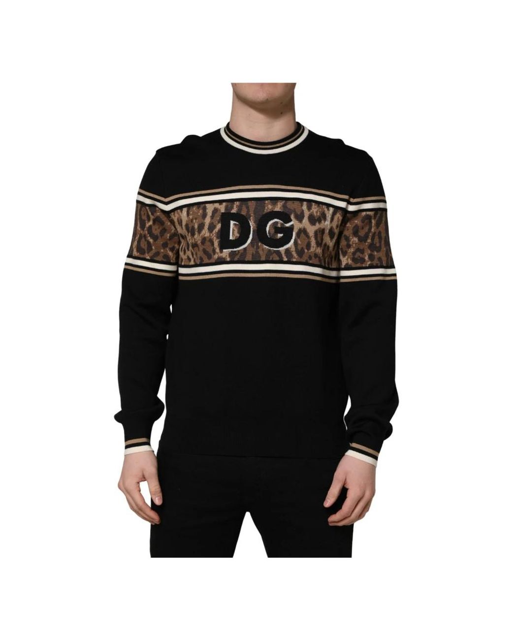Dolce & Gabbana Black Round-Neck Knitwear for men