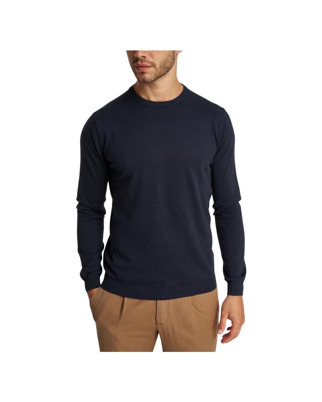 People Of Shibuya Blue Round-Neck Knitwear for men