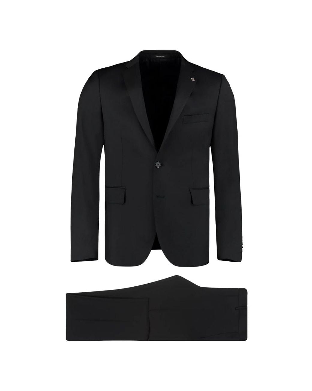 Tagliatore Black Single Breasted Suits for men