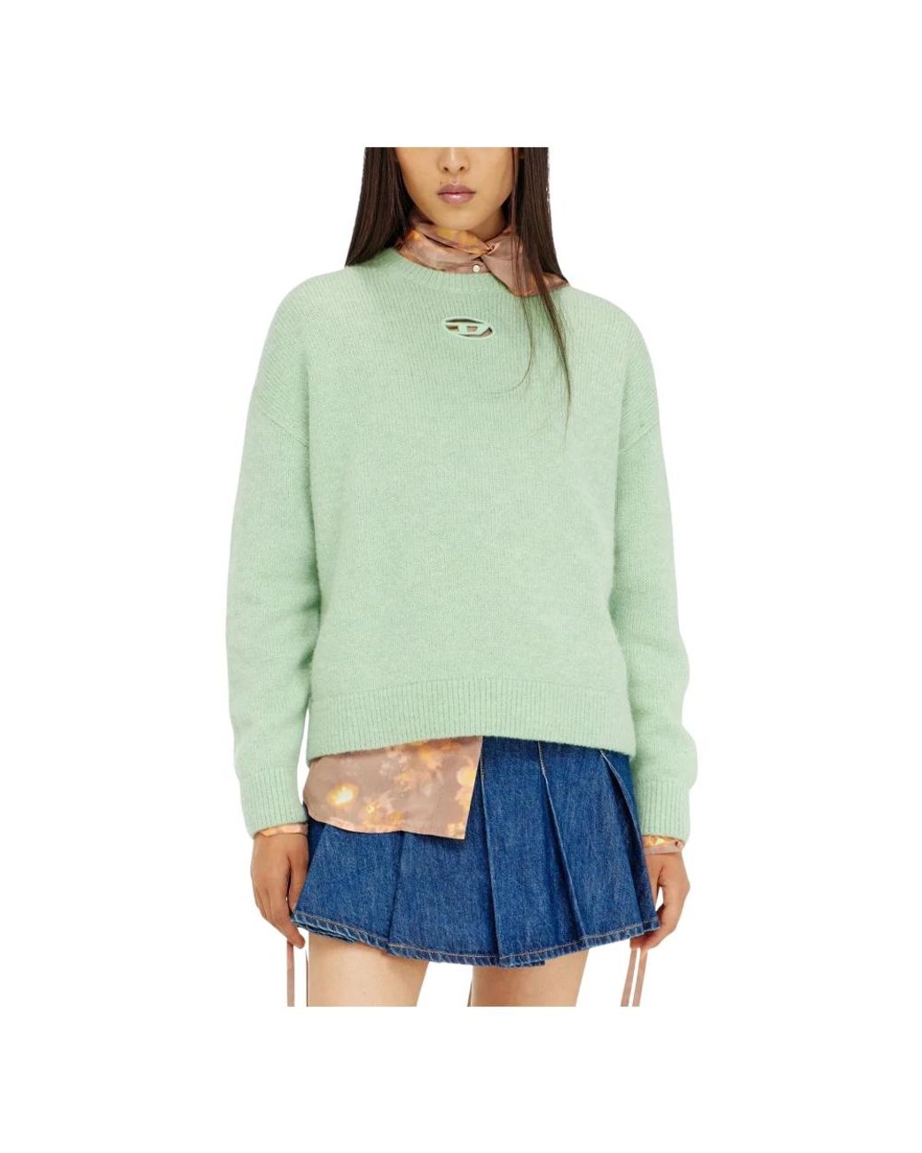 DIESEL Green Round-Neck Knitwear