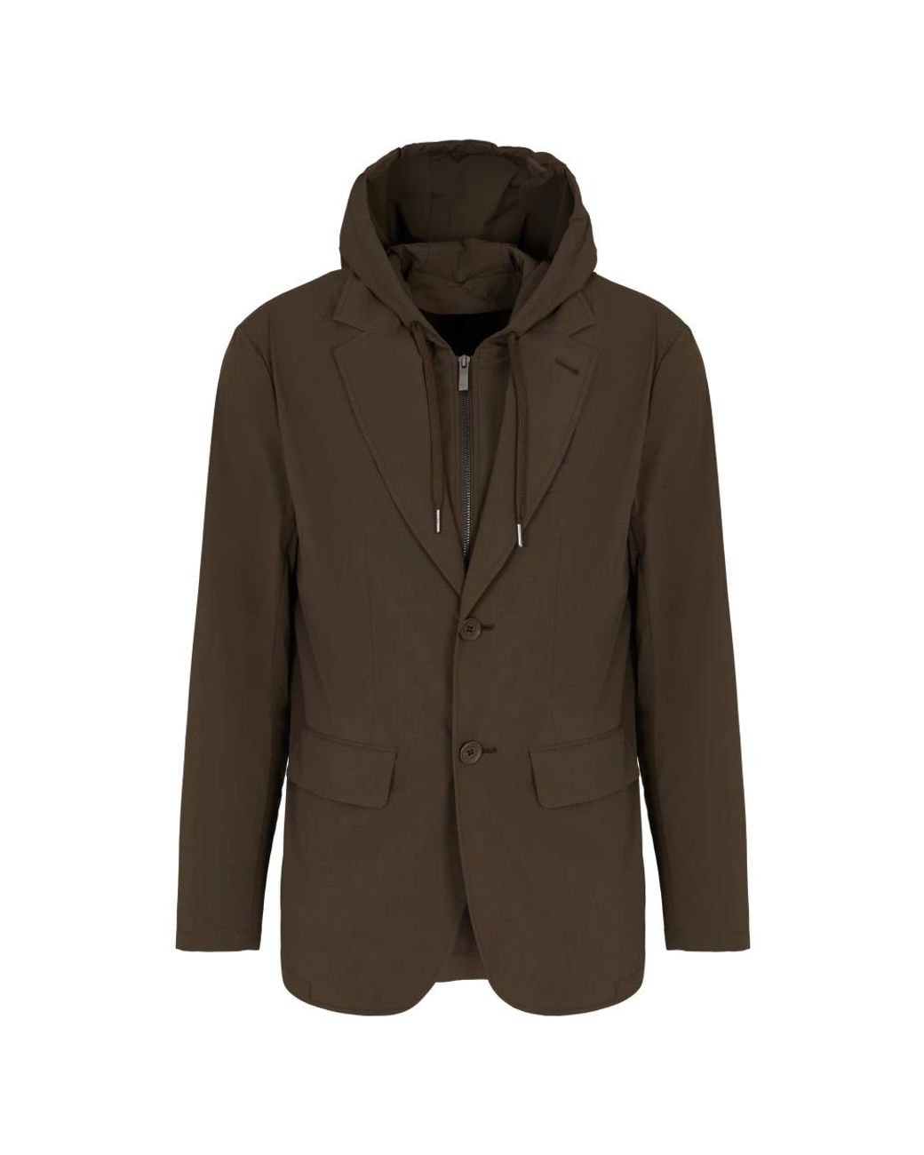 ARMANI EXCHANGE Jassen ,Groen ,Leer Sweat Blazer Met Afneembaar Borstpaneel En Capuchon in het Green voor heren