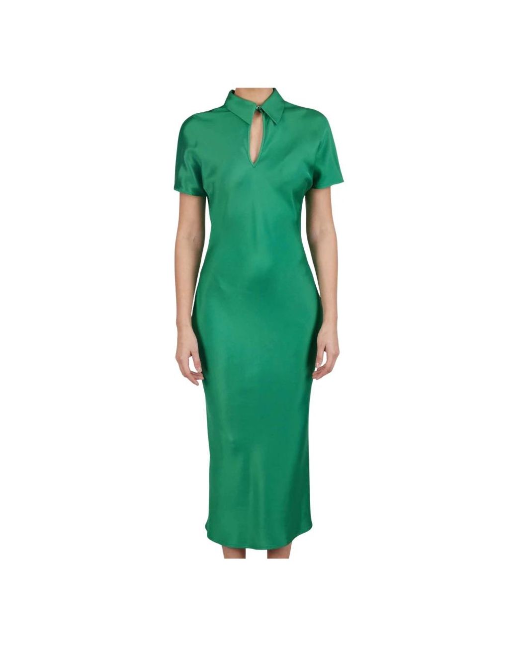 Kiton Donna Silk Overcoat in het Green