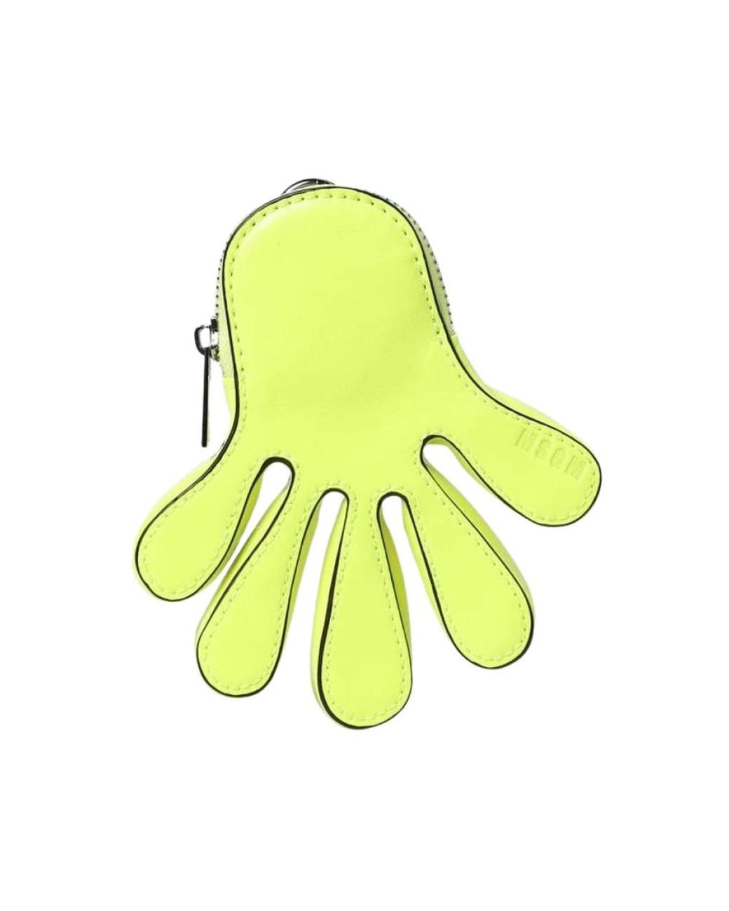 MSGM Accessoires ,Geel ,Leer Neon Gele Handvormige Portemonnee in het Yellow voor heren