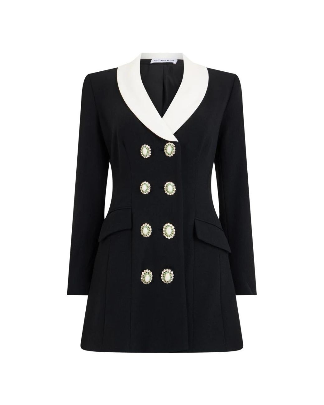 Self-Portrait Blazer Met Kostbare Knopen in het Black