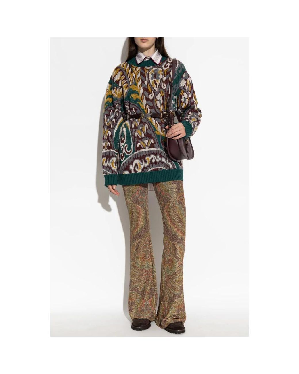 Etro Blue Round-Neck Knitwear