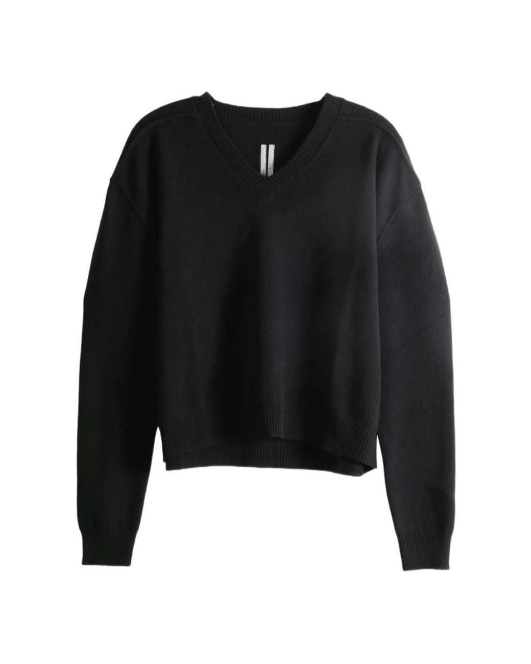 Rick Owens Black V-Neck Knitwear for men