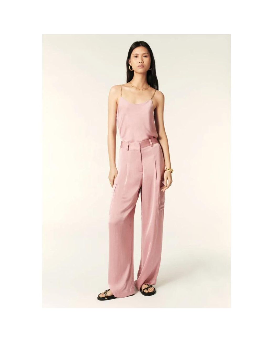 Ba&sh Pink Wide Trousers