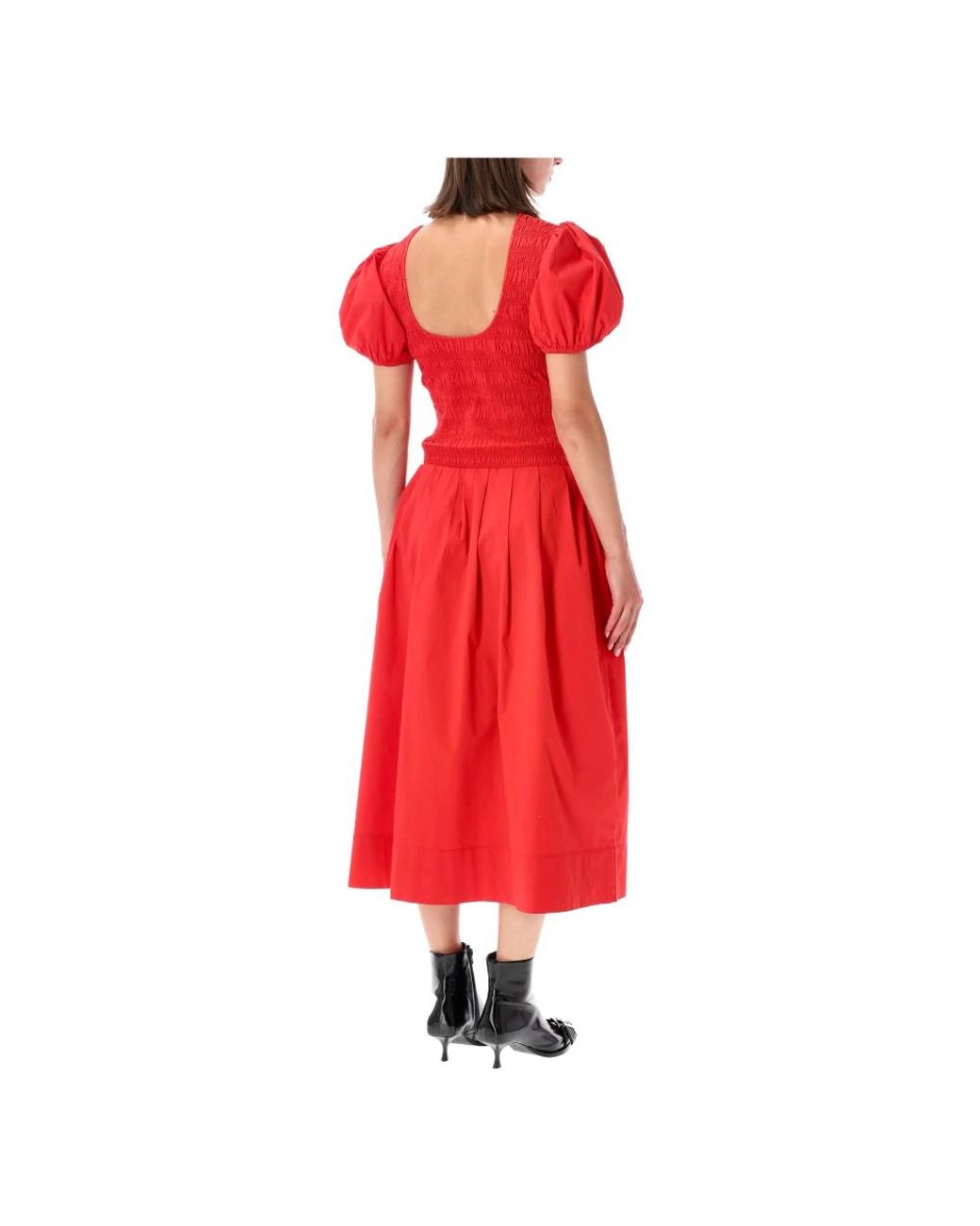 Ganni Red Midi Dresses