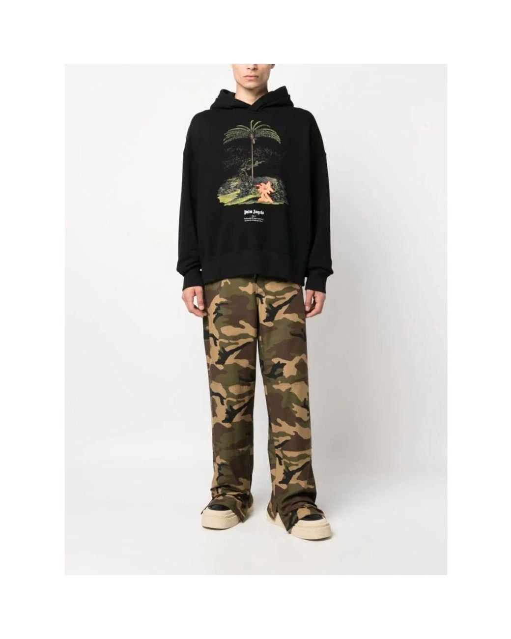 Palm Angels Green Wide Trousers for men