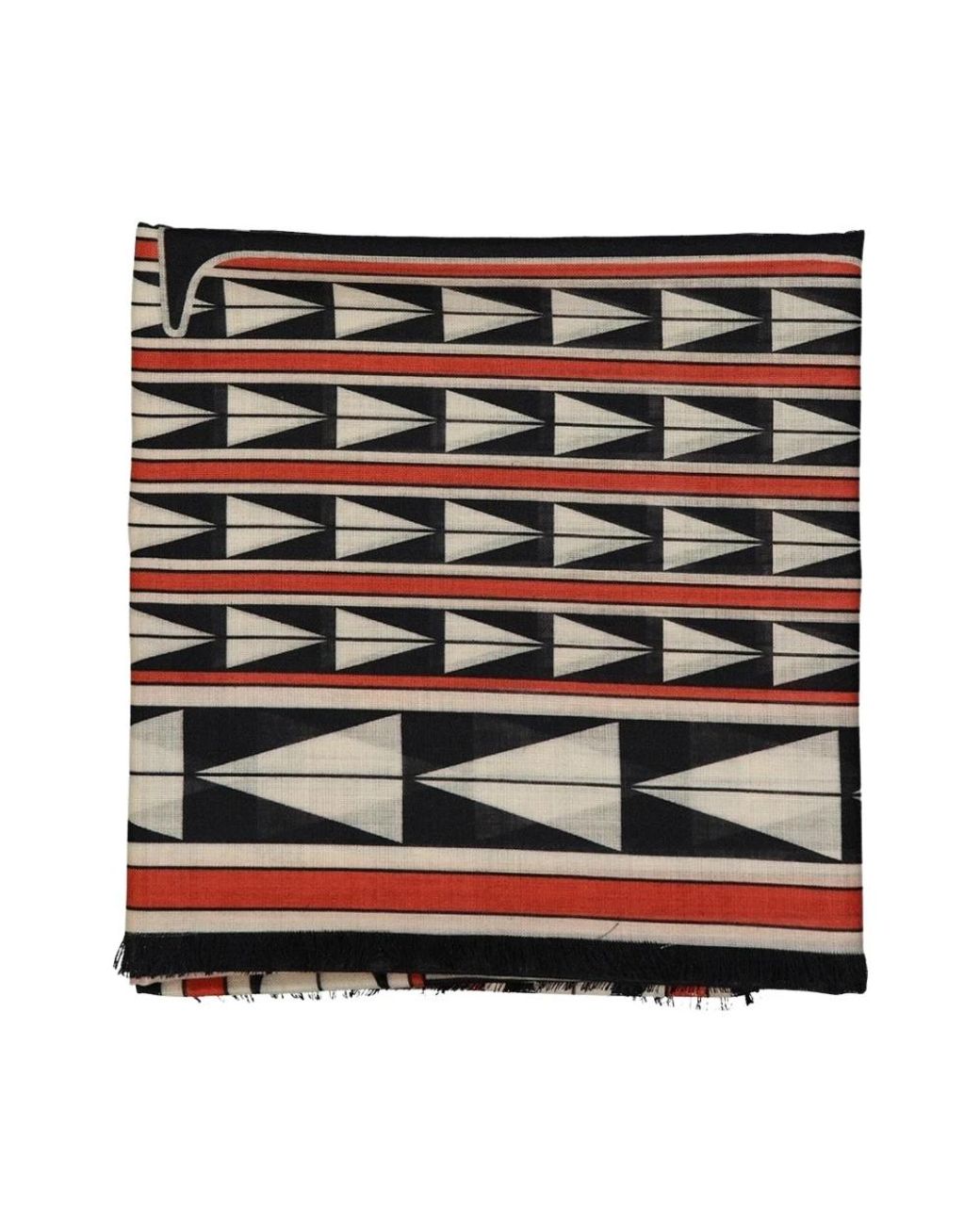 Lanvin Accessoires ,Veelkleurig ,Wol Wollen Sjaal Geometrisch Patroon in het Black