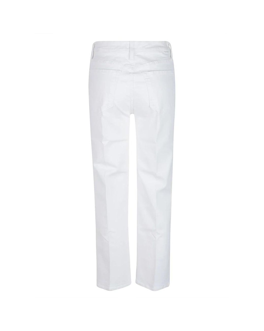 Mother White Straight Fit Jeans
