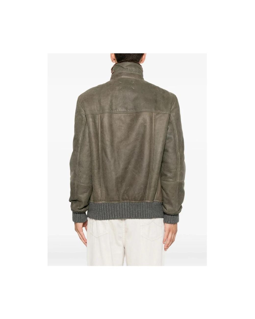Brunello Cucinelli Green Leather Jackets for men